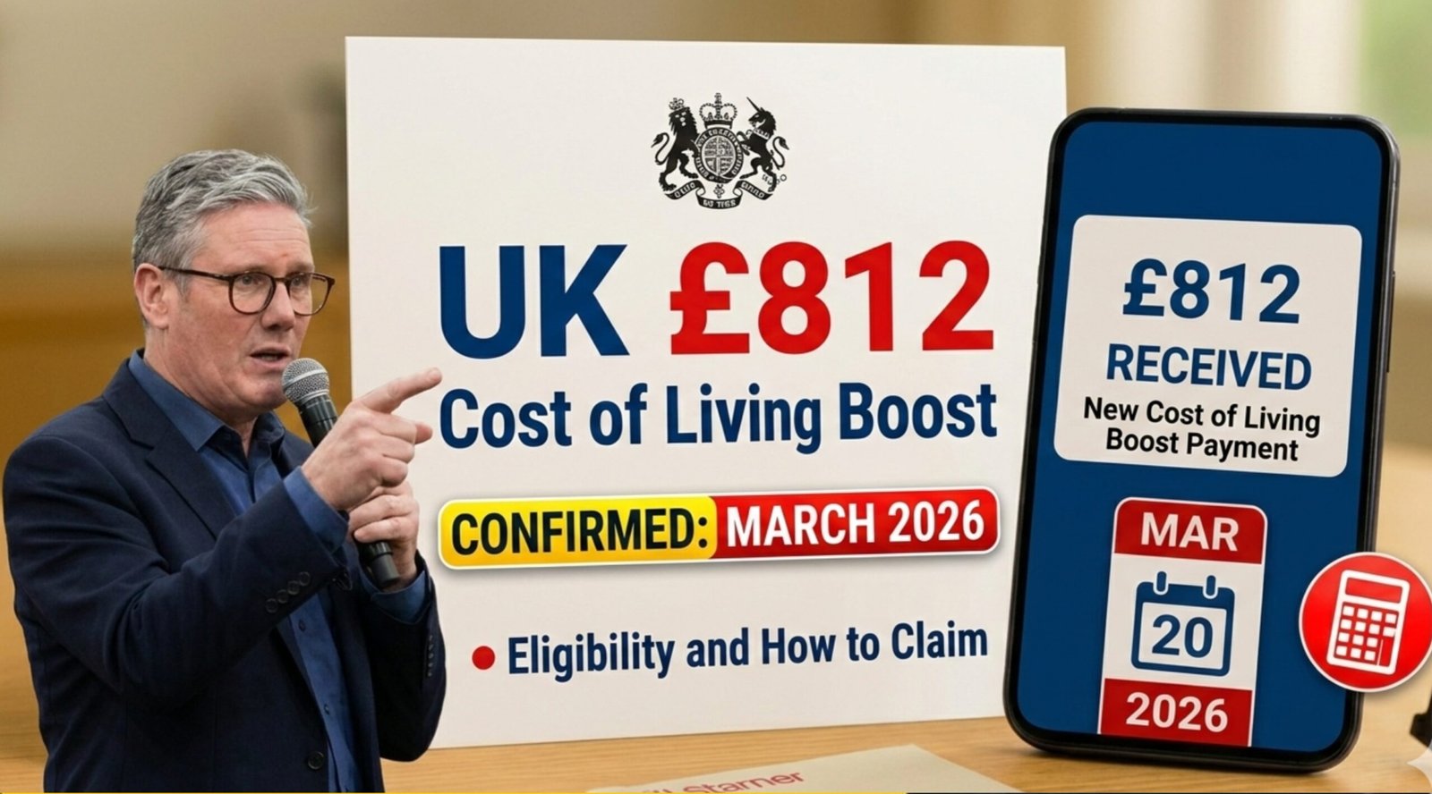 UK £812 Cost of Living Boost in March 2026