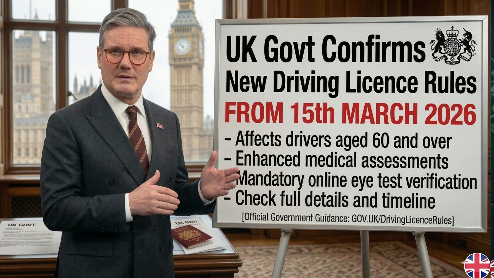 UK Govt Confirms New Driving Licence Rules from March 2026 for Over-60s