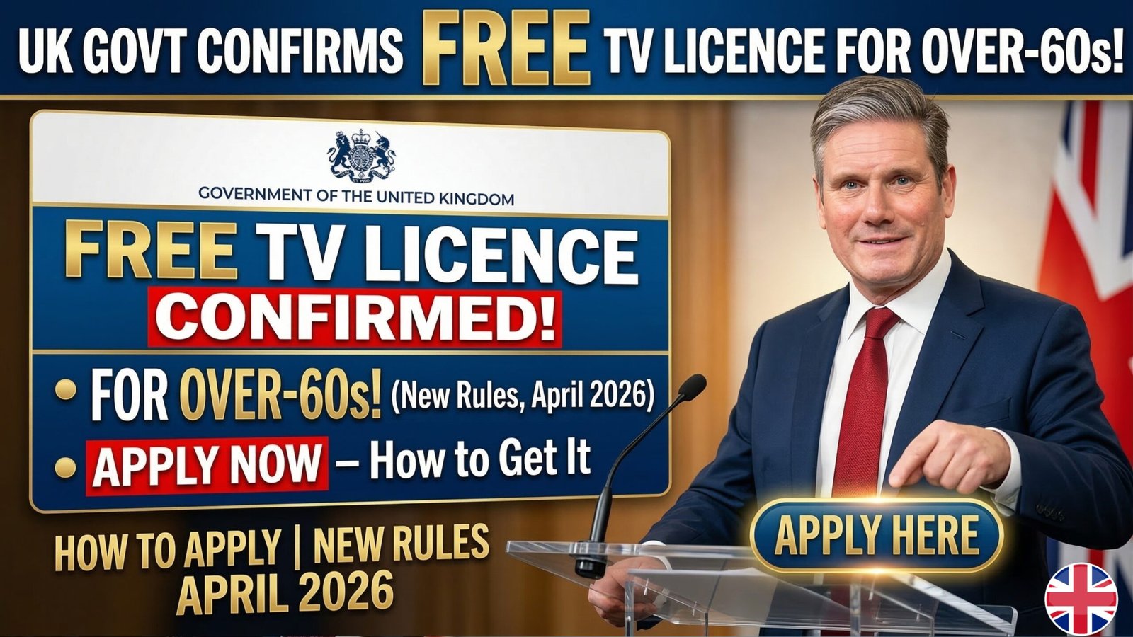 UK Govt Confirms Free TV Licence for Over-60s