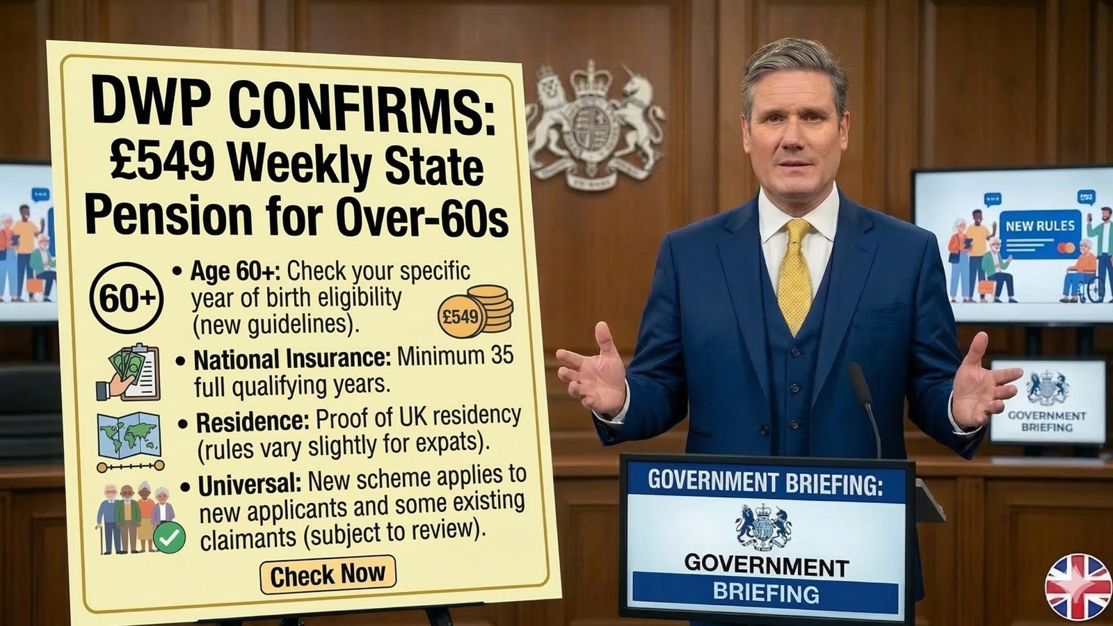 £549 Weekly State Pension for Over-60s