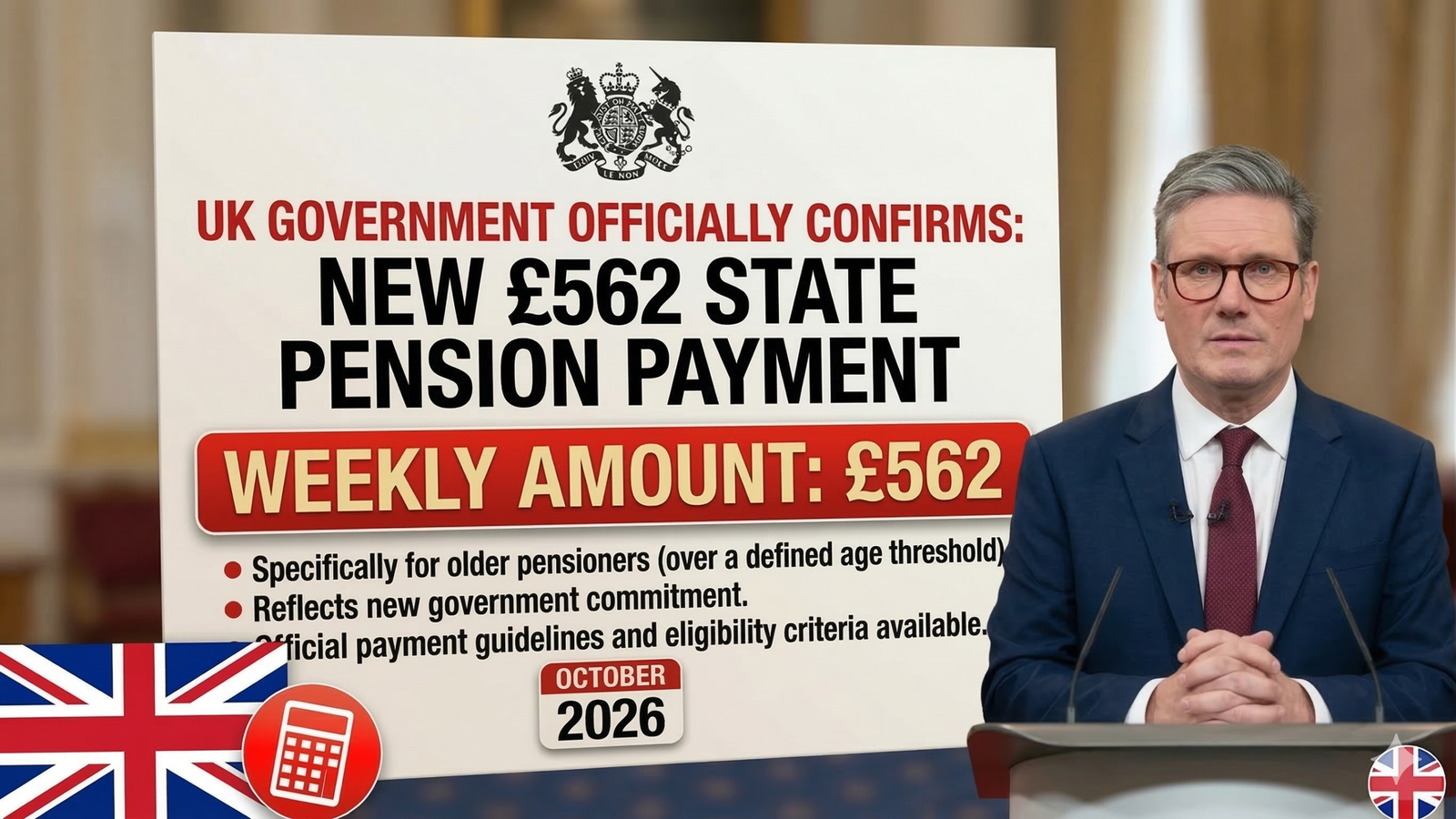 UK Government Officially Confirms £562 State Pension Payment for Older Pensioners